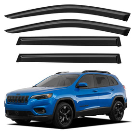 YQAUTEC front left door visor on packaging shows fit and benefits