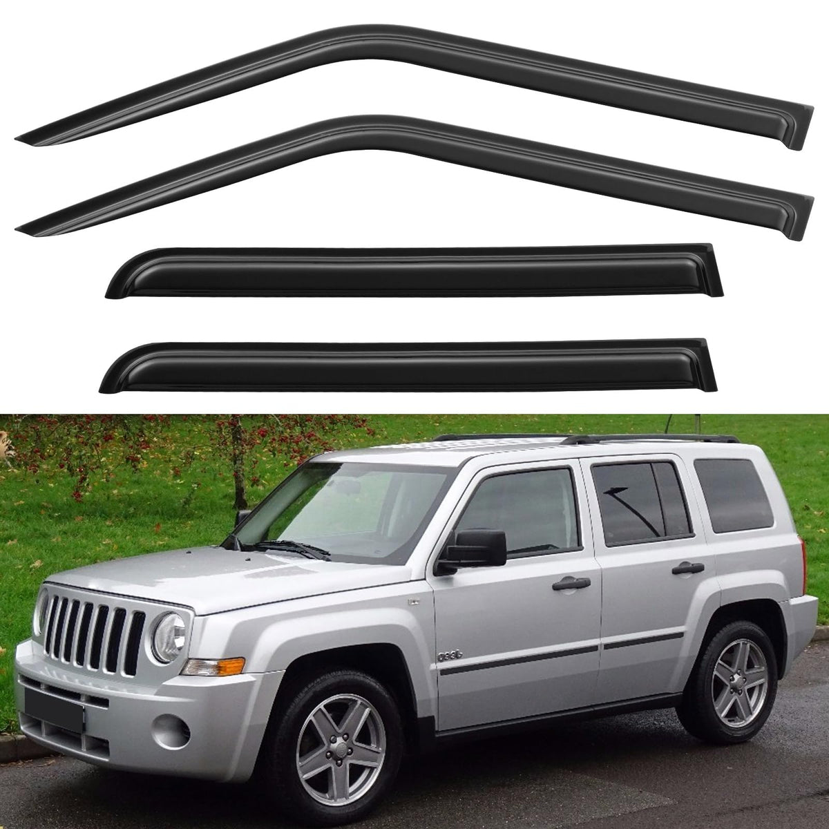 YQAUTEC front left visor on Jeep Patriot improving window ventilation