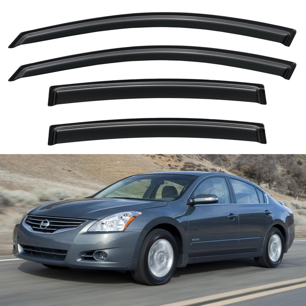 YQAUTEC front packaging showing four visors and fitment details, clear branding benefit