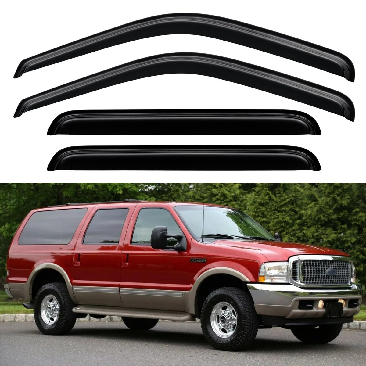 YQAUTEC front packaging showing the four-piece visor kit and fitment benefit