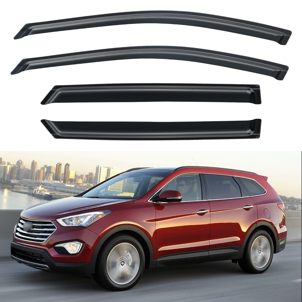 YQAUTEC front packaging showing complete visor set and clear fit benefit