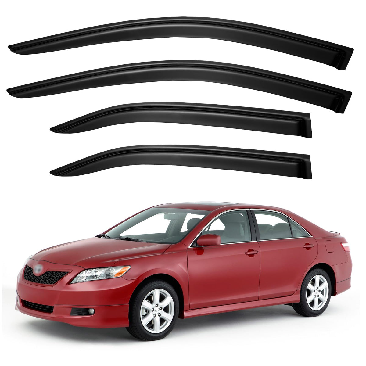 YQAUTEC front packaging showing 4-piece visor kit and fit years benefit easy identification