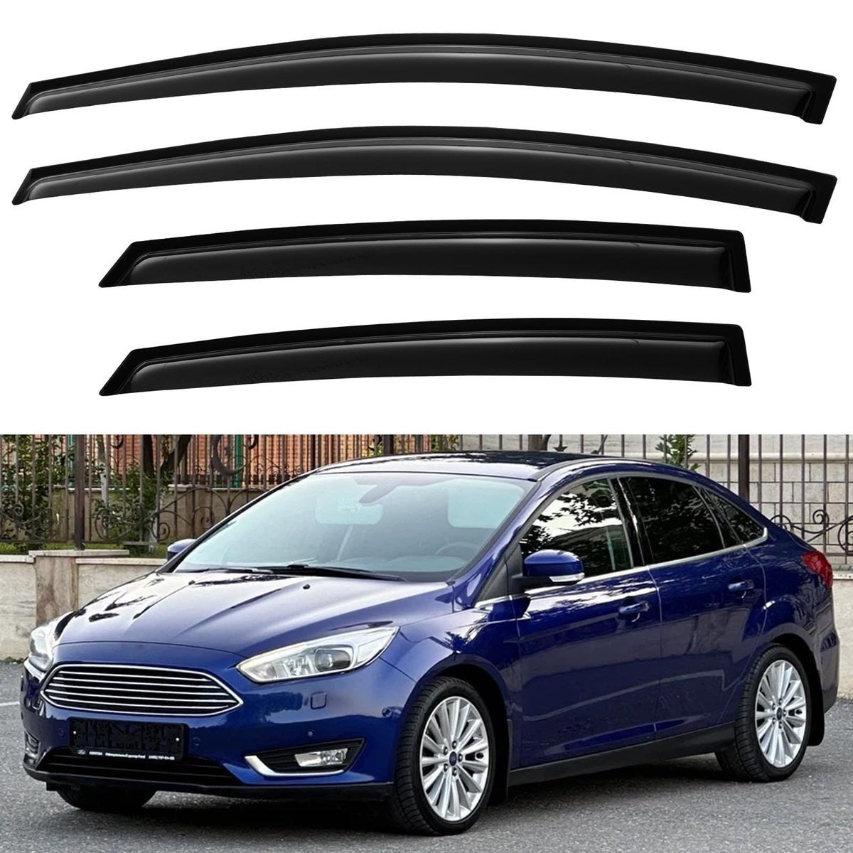 YQAUTEC front passenger side profile installed adds sleek protection