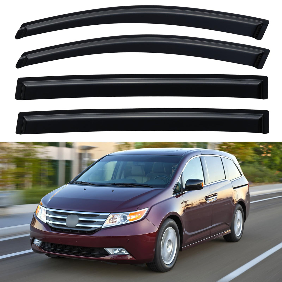 YQAUTEC front passenger window visor showing fit and clean look benefit