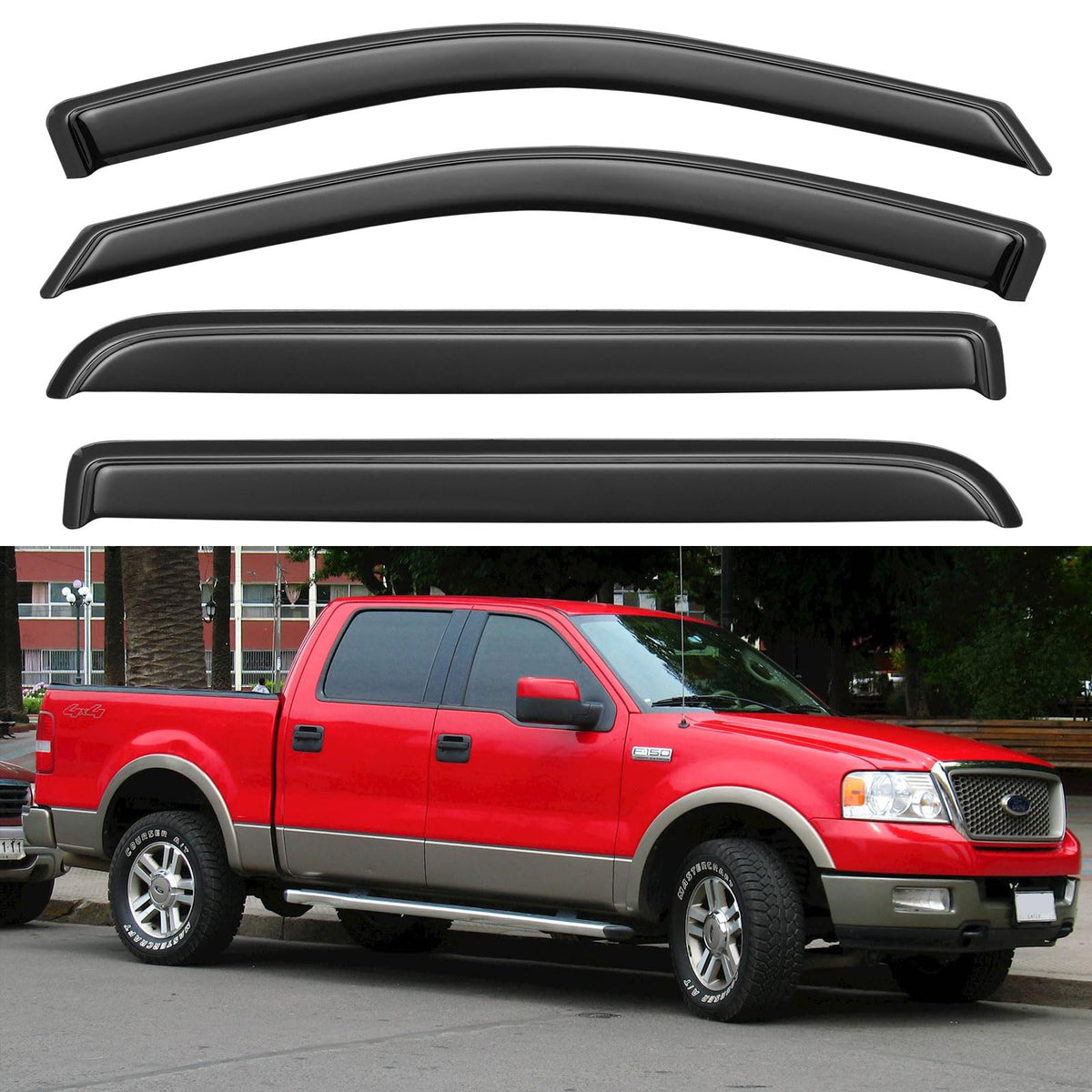YQAUTEC front passenger visor installed showing clean profile and weather protection