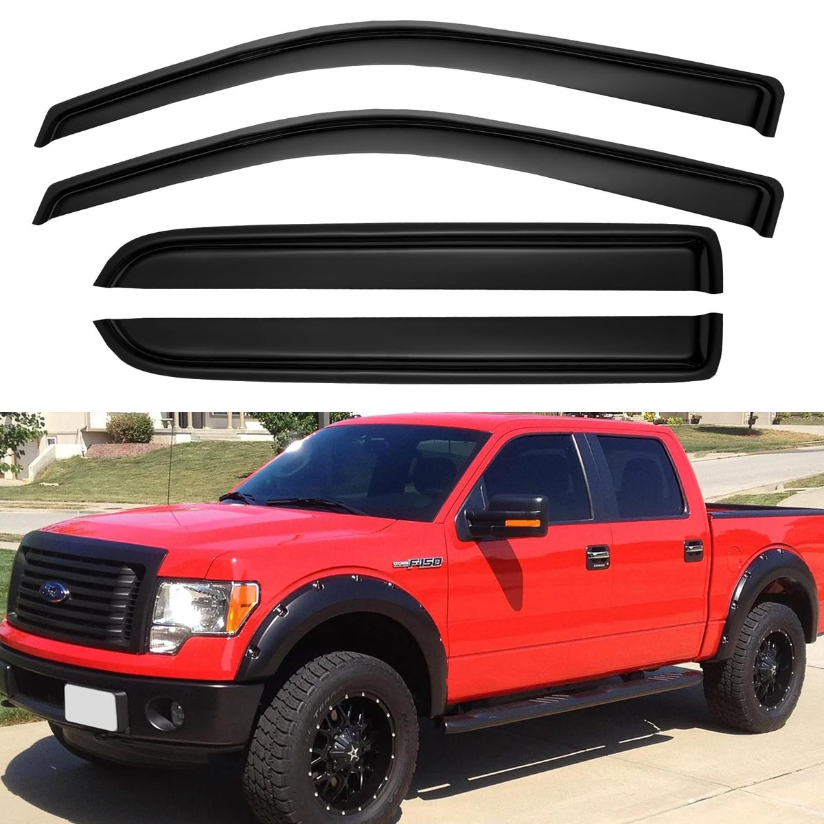 YQAUTEC front profile installed on F150 shows streamlined look and weather protection