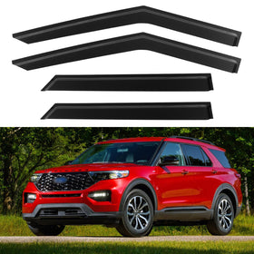 YQAUTEC front view on Ford Explorer showing sleek vent visor styling and improved airflow