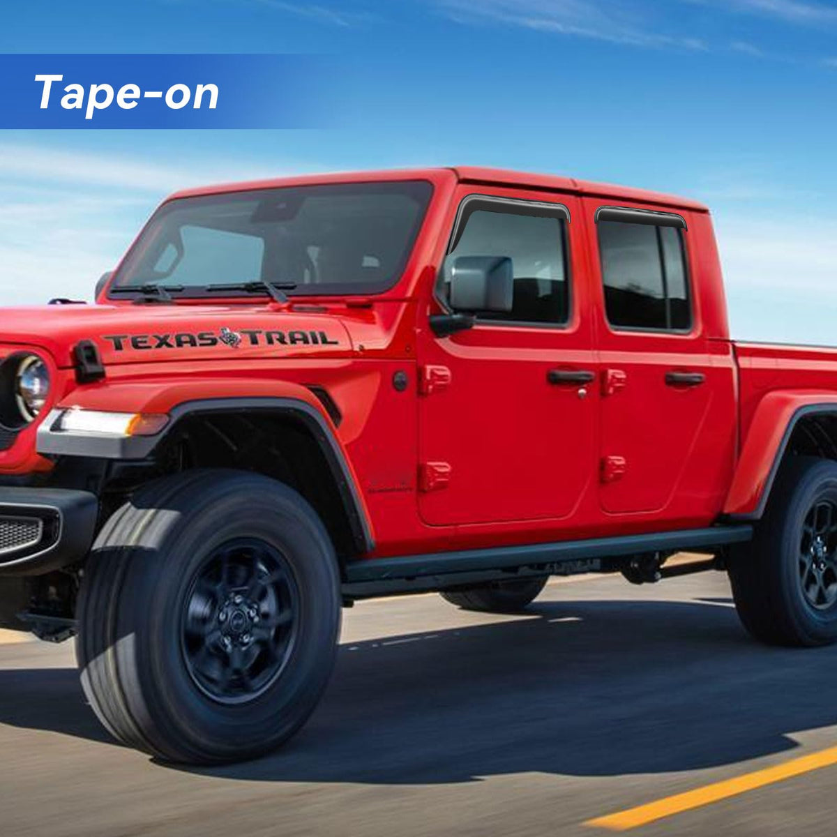 YQAUTEC visor installed on Gladiator side view showing sleek fit and weather protection