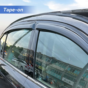 YQAUTEC installed on driver side window demonstrating ventilation benefit in rain