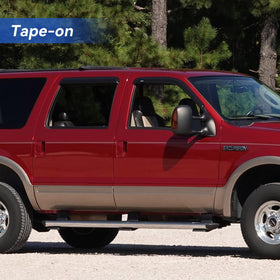 YQAUTEC visors installed front passenger view showing rain deflection advantage