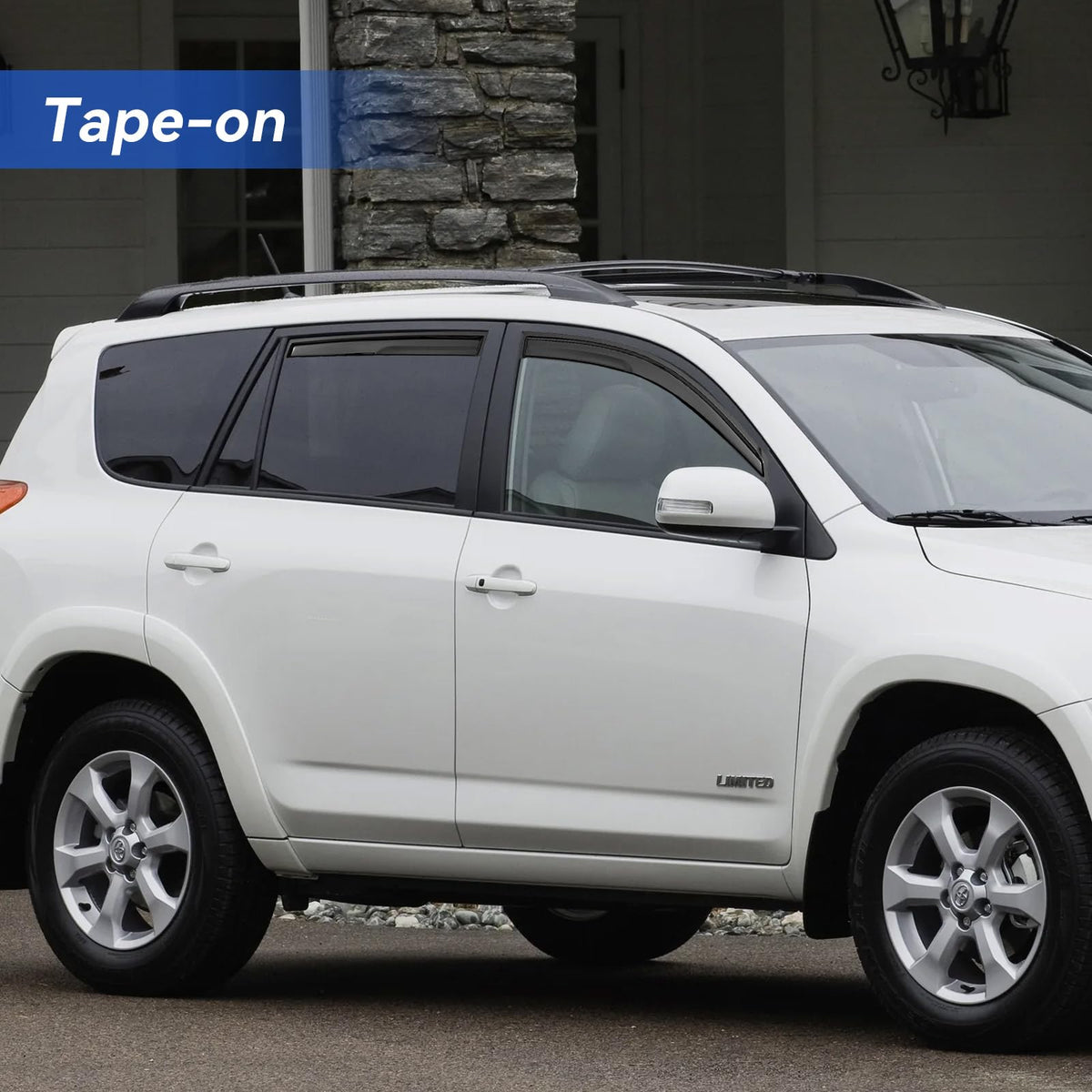YQAUTEC installed front window visor improving airflow and rain protection