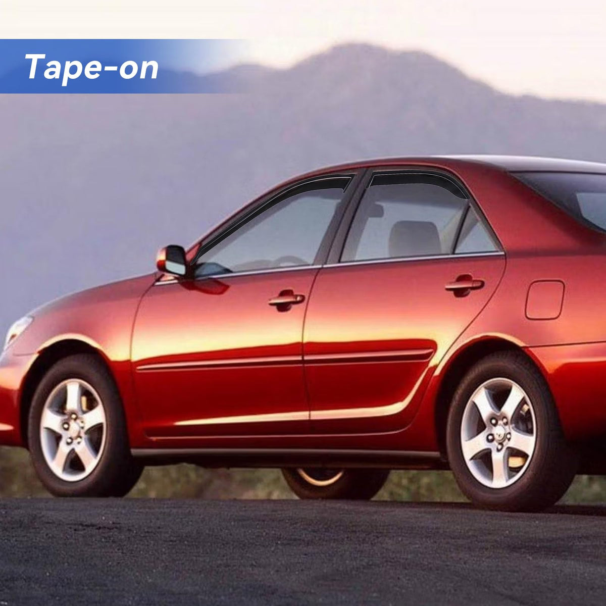 YQAUTEC full side profile on Camry showing sleek low-profile styling