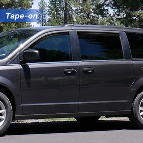 YQAUTEC installed side profile on van demonstrating improved airflow and reduced rain