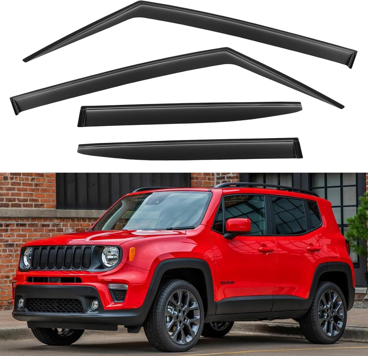 YQAUTEC visor on Renegade front passenger window showing sleek fit