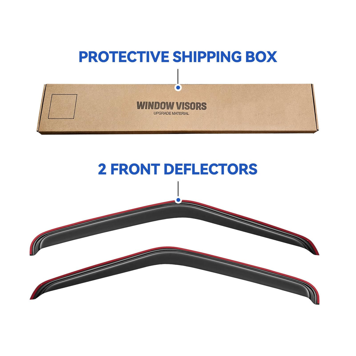 YQAUTEC visor next to a ruler on Econoline door showing correct size fit