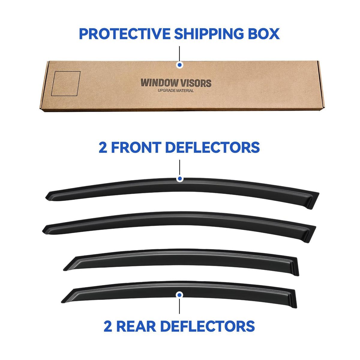 YQAUTEC visor next to ruler showing size and correct scale for Elantra windows