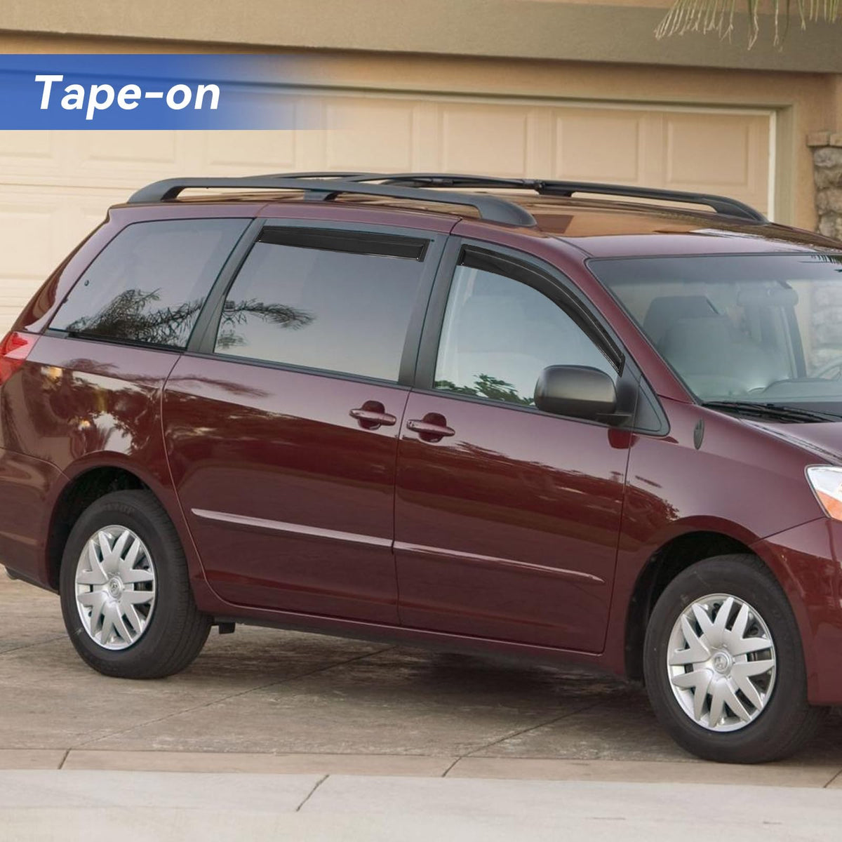 YQAUTEC side profile on driver side Sienna demonstrating reduced wind intrusion and airflow