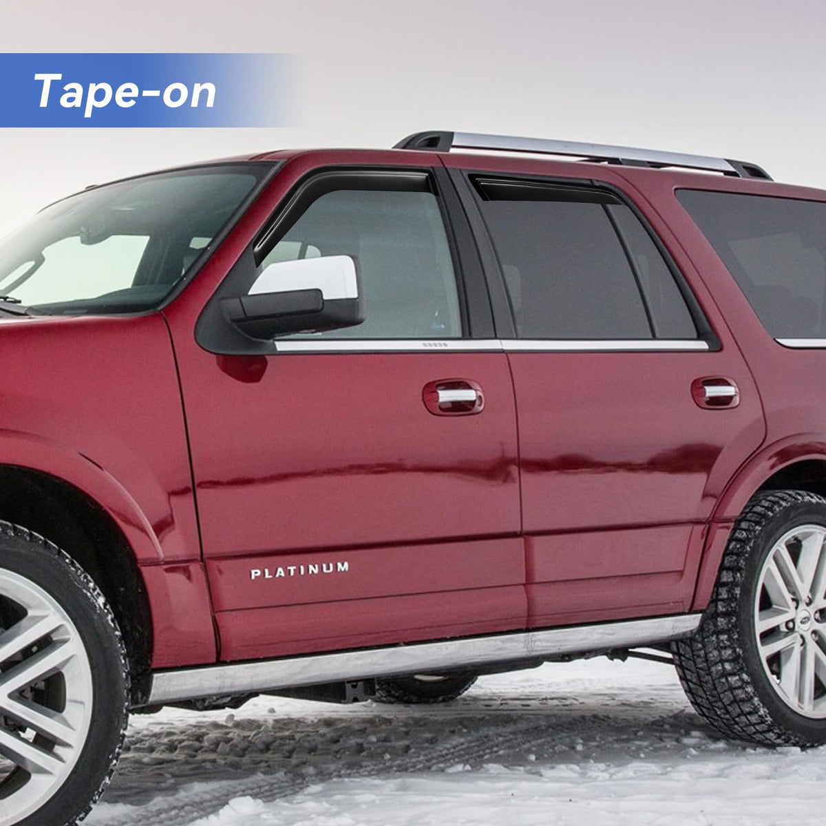 YQAUTEC visors side profile installed on Expedition demonstrating streamlined look