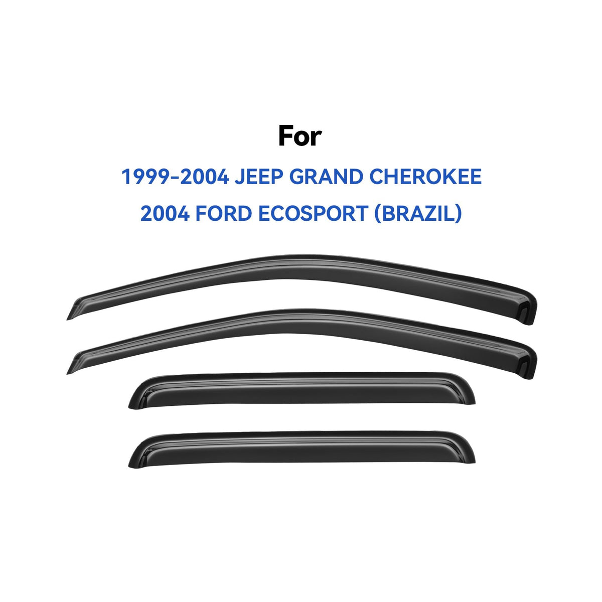 YQAUTEC installed side profile on Jeep Grand Cherokee reduces wind and rain intrusion benefit
