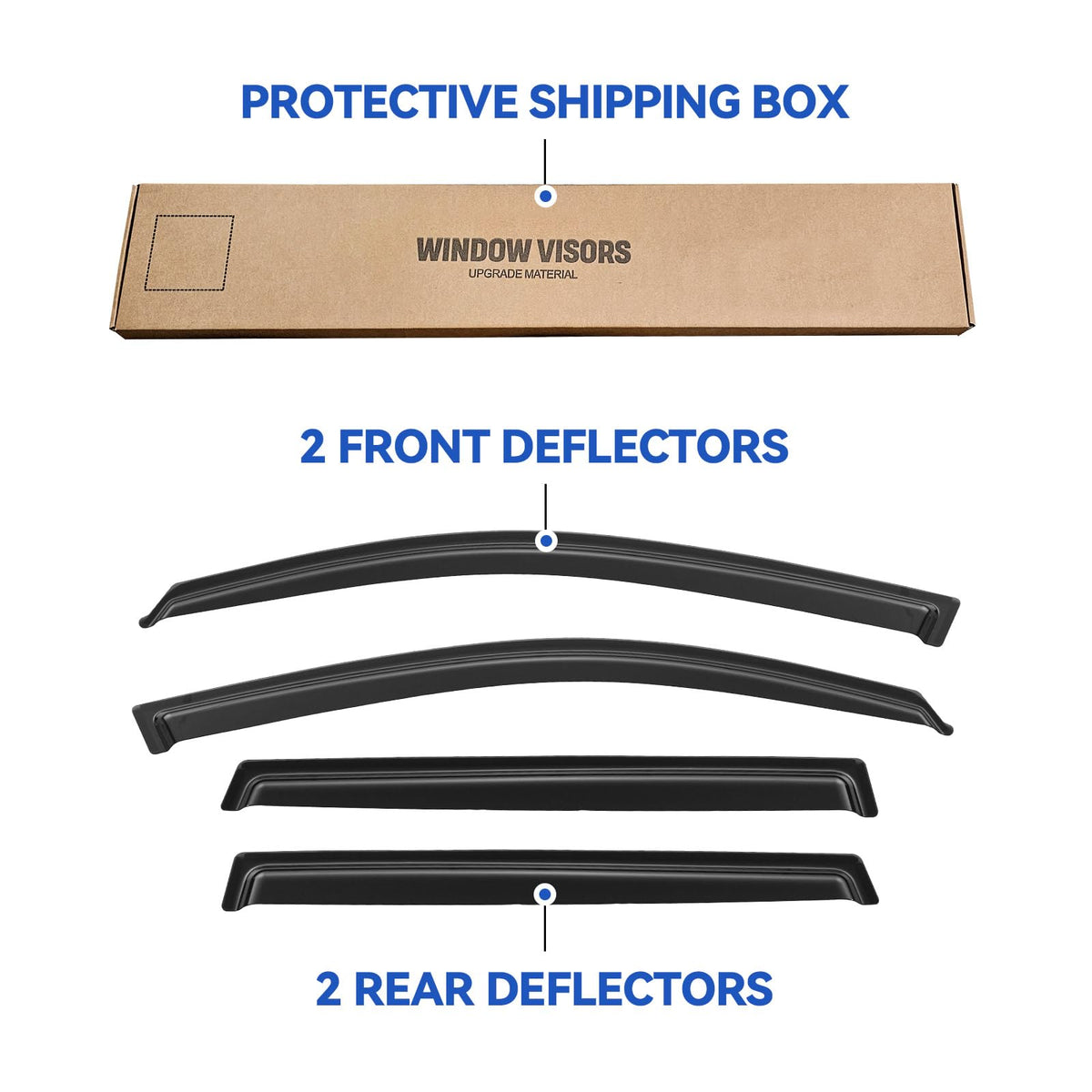 YQAUTEC side profile of RAV4 with visors for sleek protection and ventilation