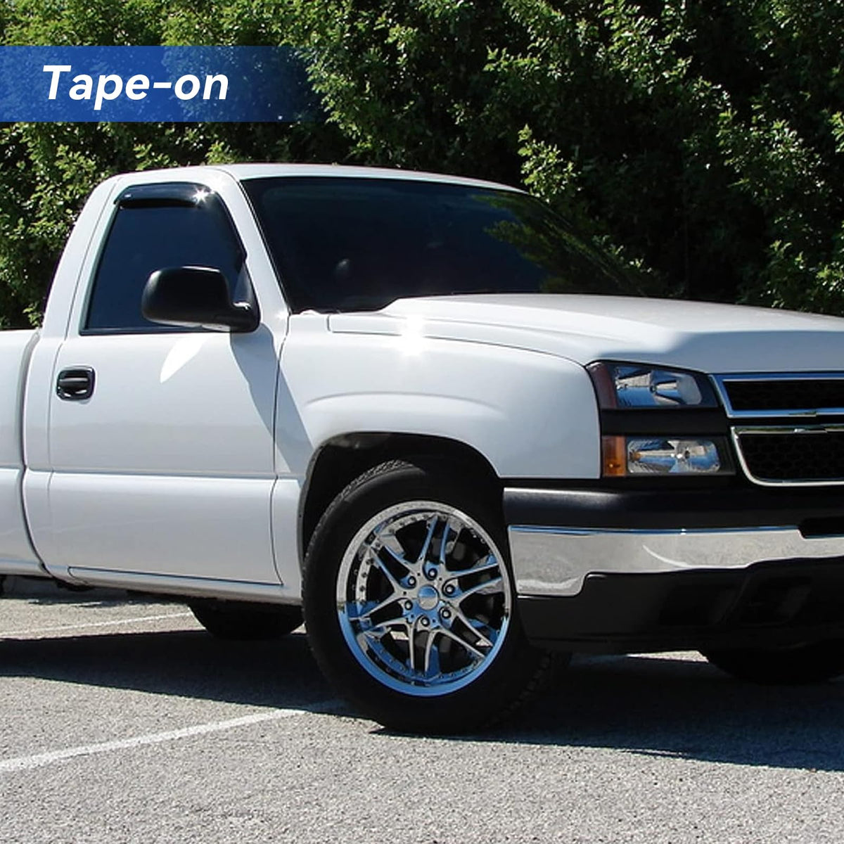 YQAUTEC size scale comparison beside truck door for correct fit confirmation