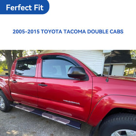 YQAUTEC visor on Tacoma rear window preventing rain ingress while ventilating