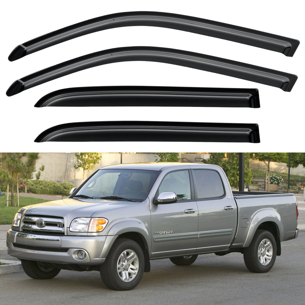 YQAUTEC front passenger visor fitted showing clean profile and rain protection