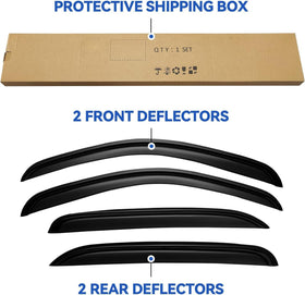 YQAUTEC visors on truck in rain illustrating airflow and protected open-window benefit