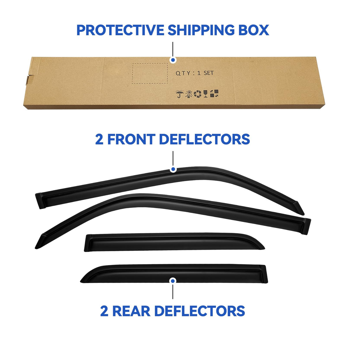YQAUTEC visor with window cracked deflecting rain for dry cabin air