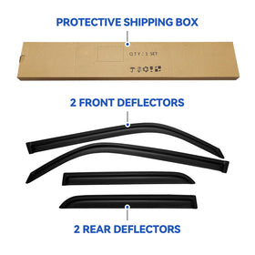 YQAUTEC visor with window cracked deflecting rain for dry cabin air