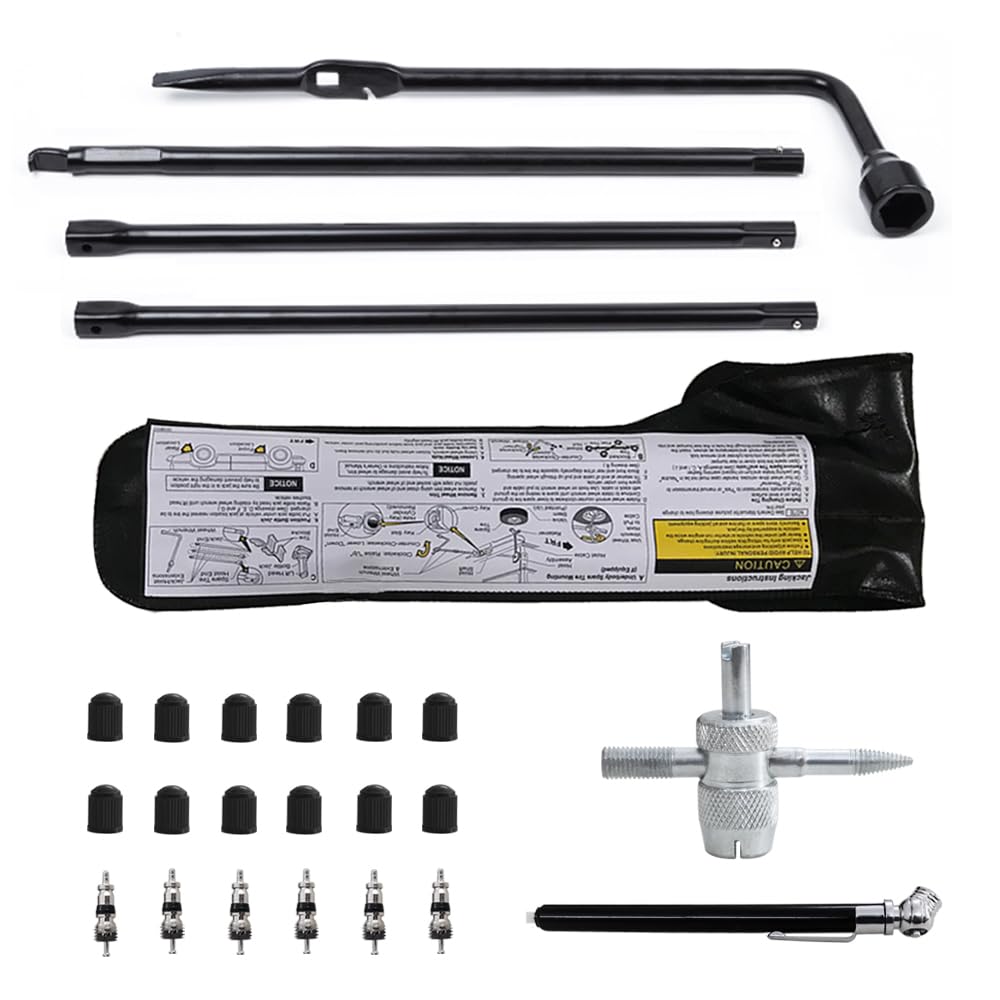 YQCSO front view of spare tire tool kit showing compact set benefits