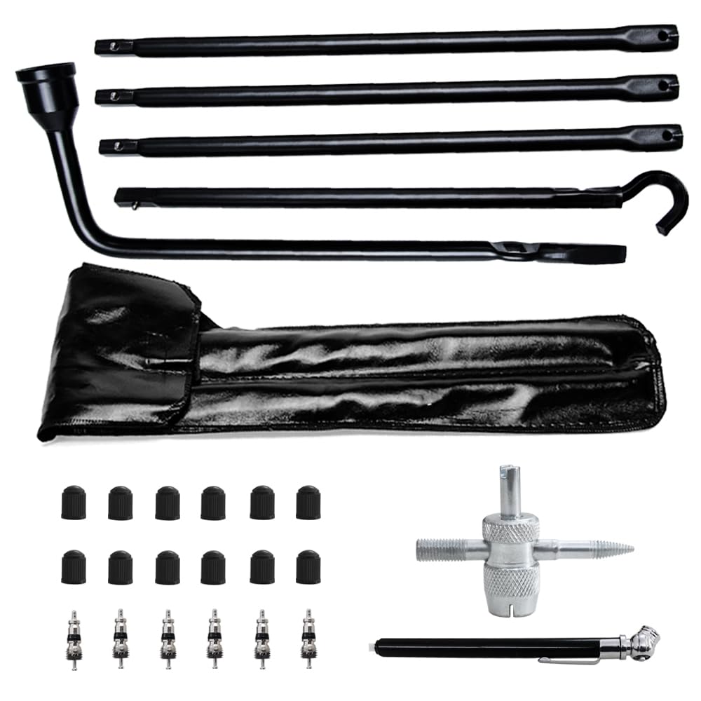 YQCSO front view of spare tire tool kit showing complete set and storage benefit