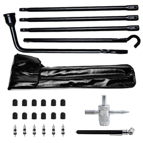 YQCSO front view of spare tire tool kit showing complete set and storage benefit