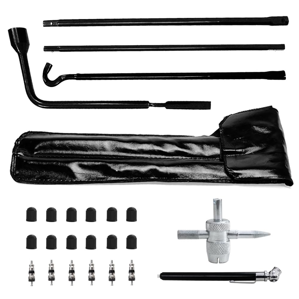 YQCSO front view of spare tire tool kit showing complete set and fit benefit