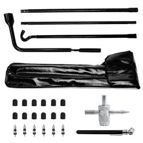 YQCSO front view of spare tire tool kit showing complete set and fit benefit