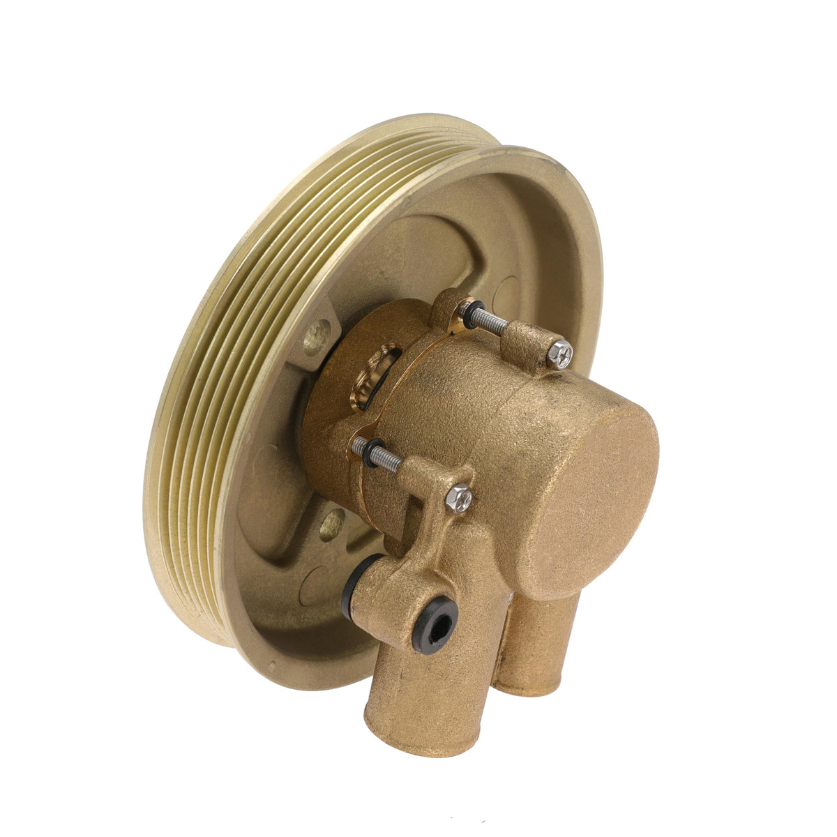 YRANZO installed in a boat engine bay showing how the pump integrates into a marine cooling system