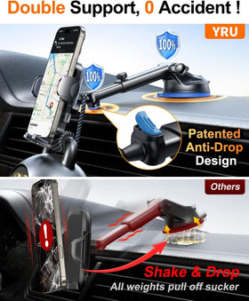 YRU telescopic arm with rubber stabilizer reducing shake and vibration