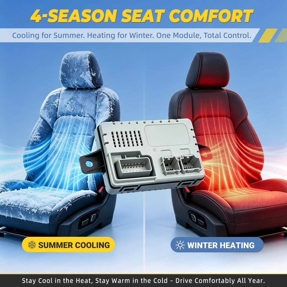 Ytrica module installed under seat demonstrating neat fit and restored seat controls