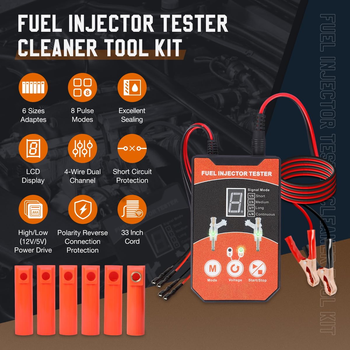 YUANRI tester controls showing pulse mode selector and power drive indicators