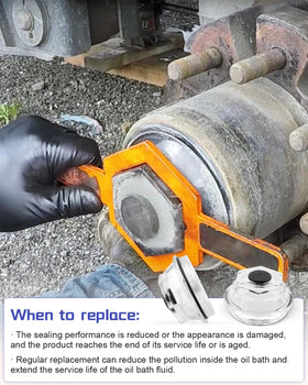 YUANTUO cap installed on trailer axle demonstrating protection and leak prevention