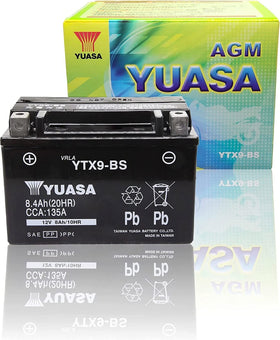 Yuasa YTX9-BS side view with dimensions for fit verification benefit