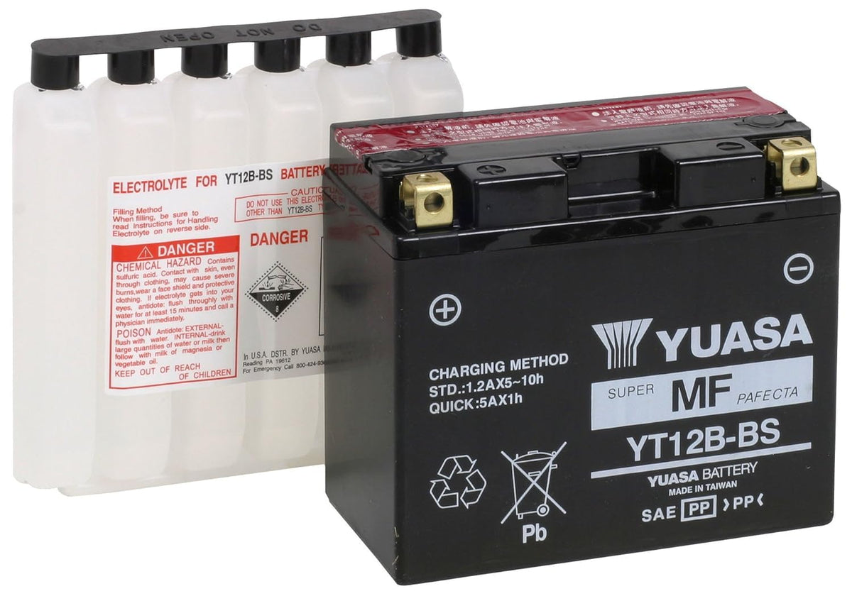 Yuasa YUAM6212B front label showing model and compact design benefit