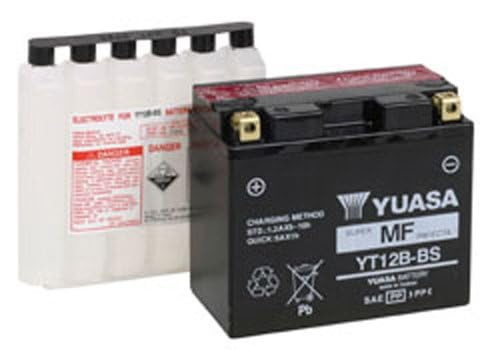 Yuasa YUAM6212B with acid bottle ready to fill for long shelf life