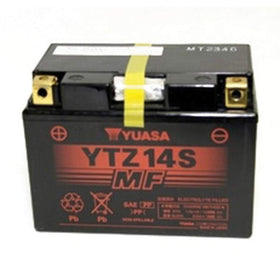 Yuasa YTZ14S close-up of plate grid illustrating enhanced starting power