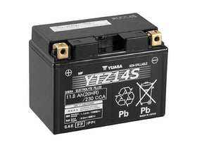 Yuasa YTZ14S front view showing compact case and terminals for easy fitment