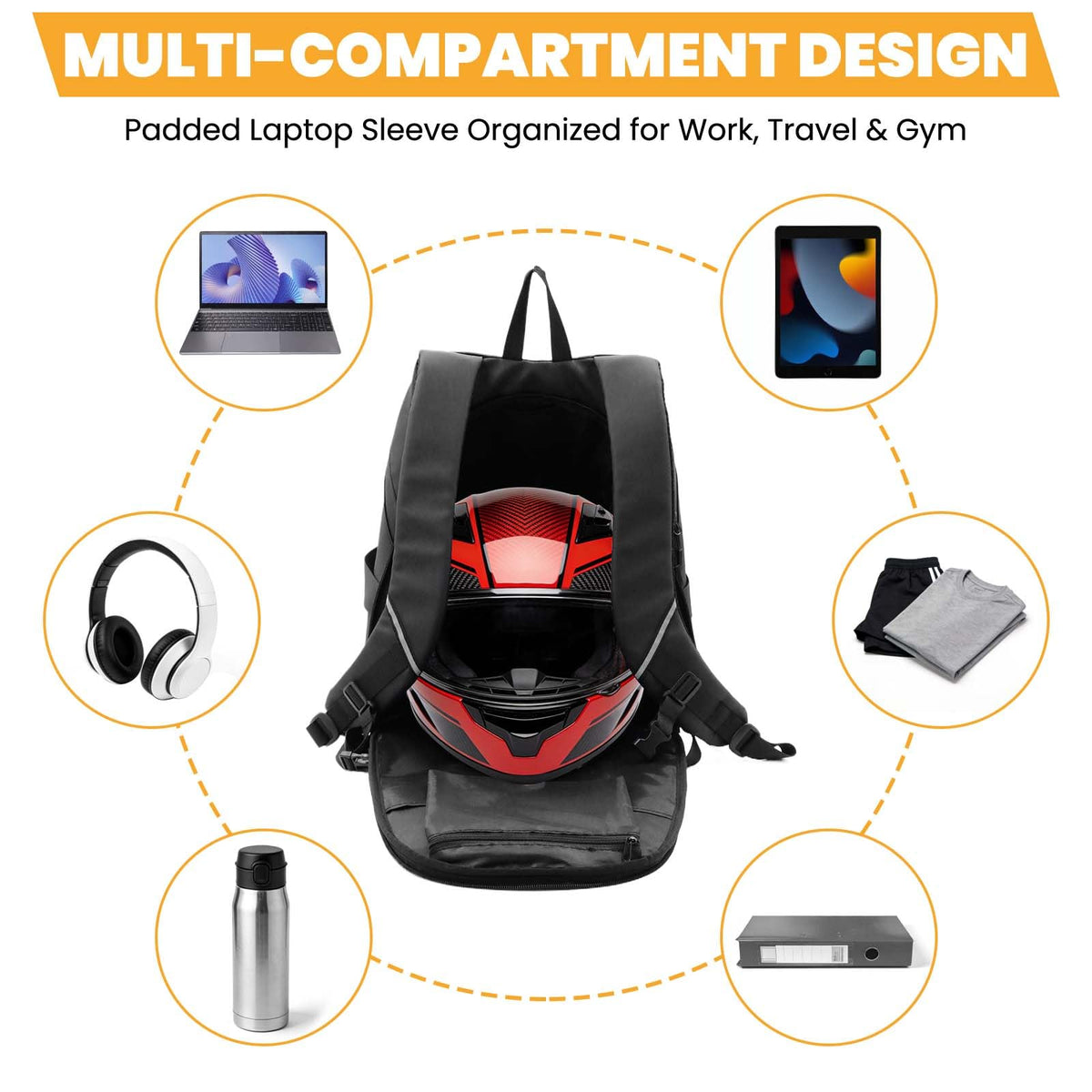 yucenbra open laptop compartment protecting computer during rides