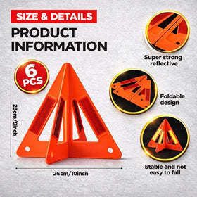 Yudaxsafe folded triangles compactly stored in trunk for space-saving convenience