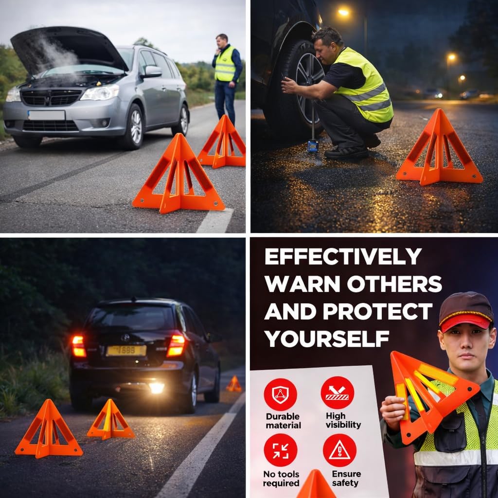 Yudaxsafe triangle held by hand indicating compact size and easy handling benefit