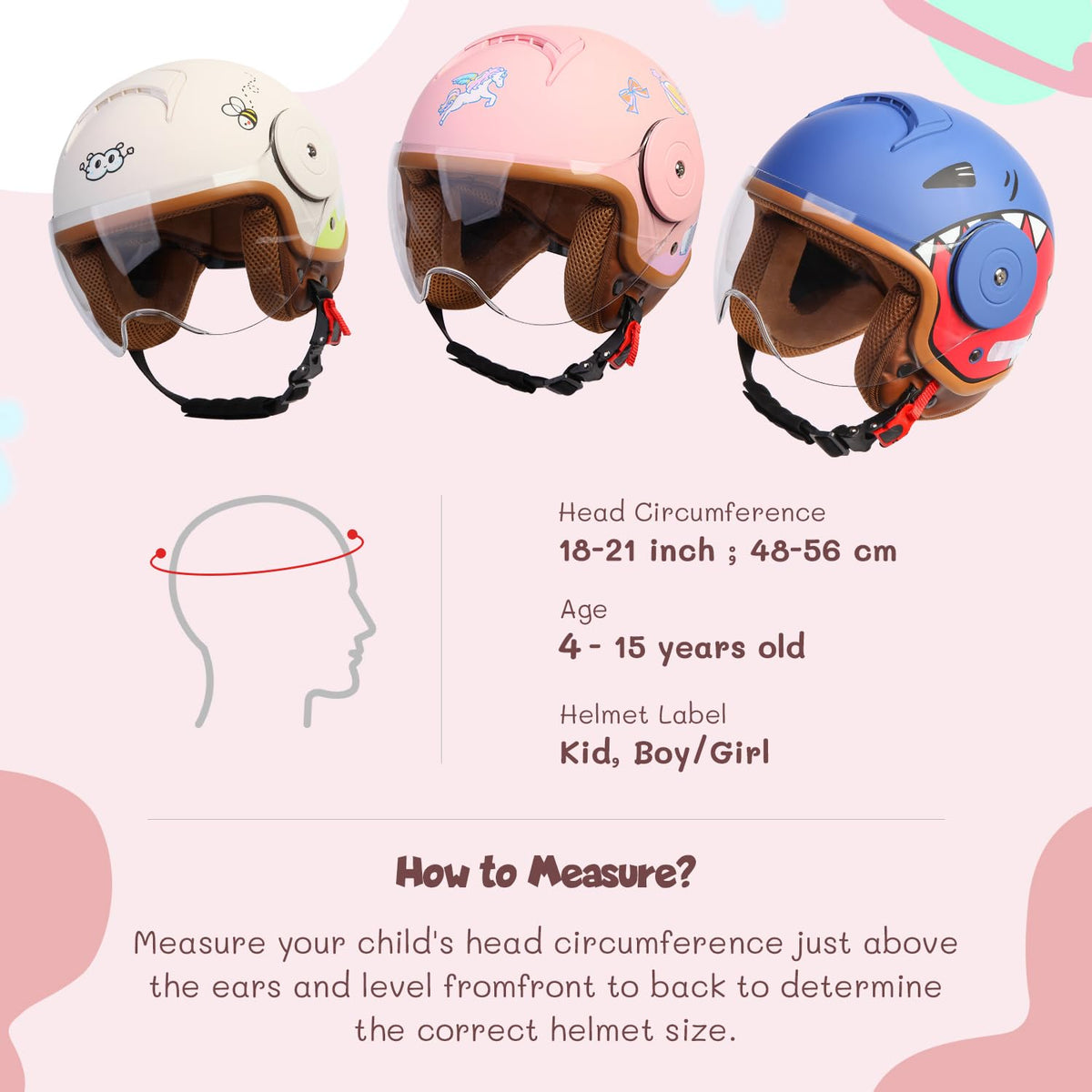 YUDJYQM helmet next to ruler showing size range and lightweight benefit