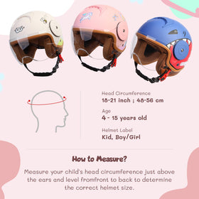 YUDJYQM helmet next to ruler showing size range and lightweight benefit